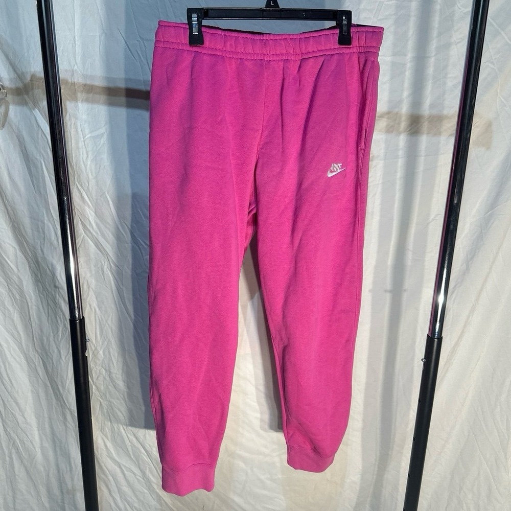 Nike Standard Fit Tapered Leg Sweatpant Joggers Pink White NWT XL